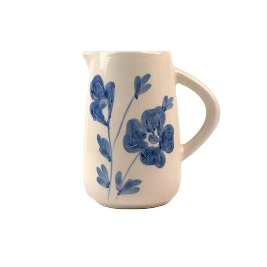 Casa Blue Blossom Ceramic Pitcher | 27 oz