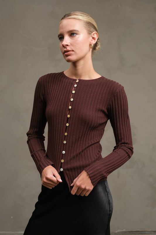 Slim Fit Button Top