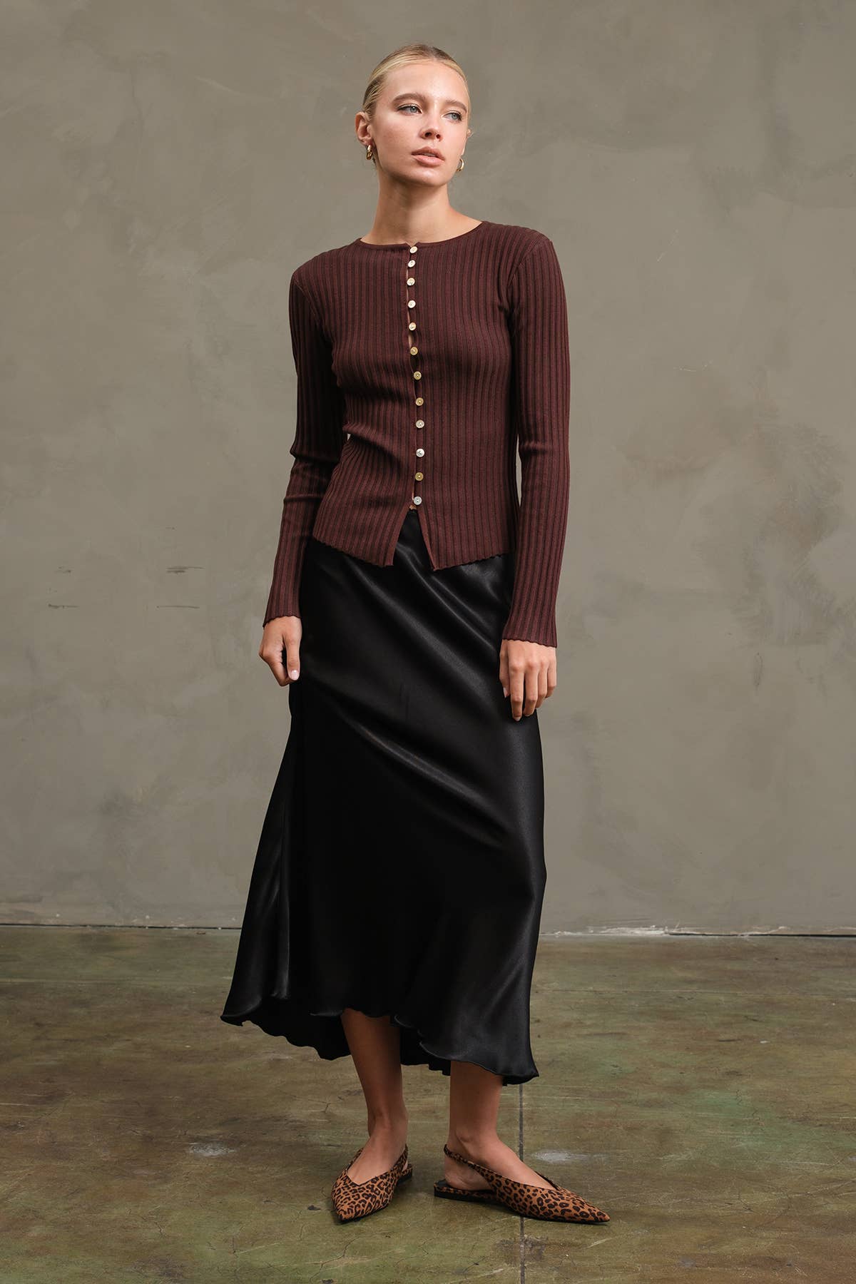 Slim Fit Button Top