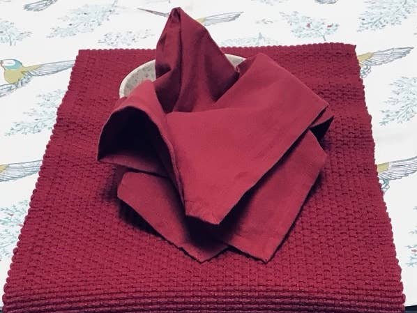 Woven Homespun Burgundy Napkins