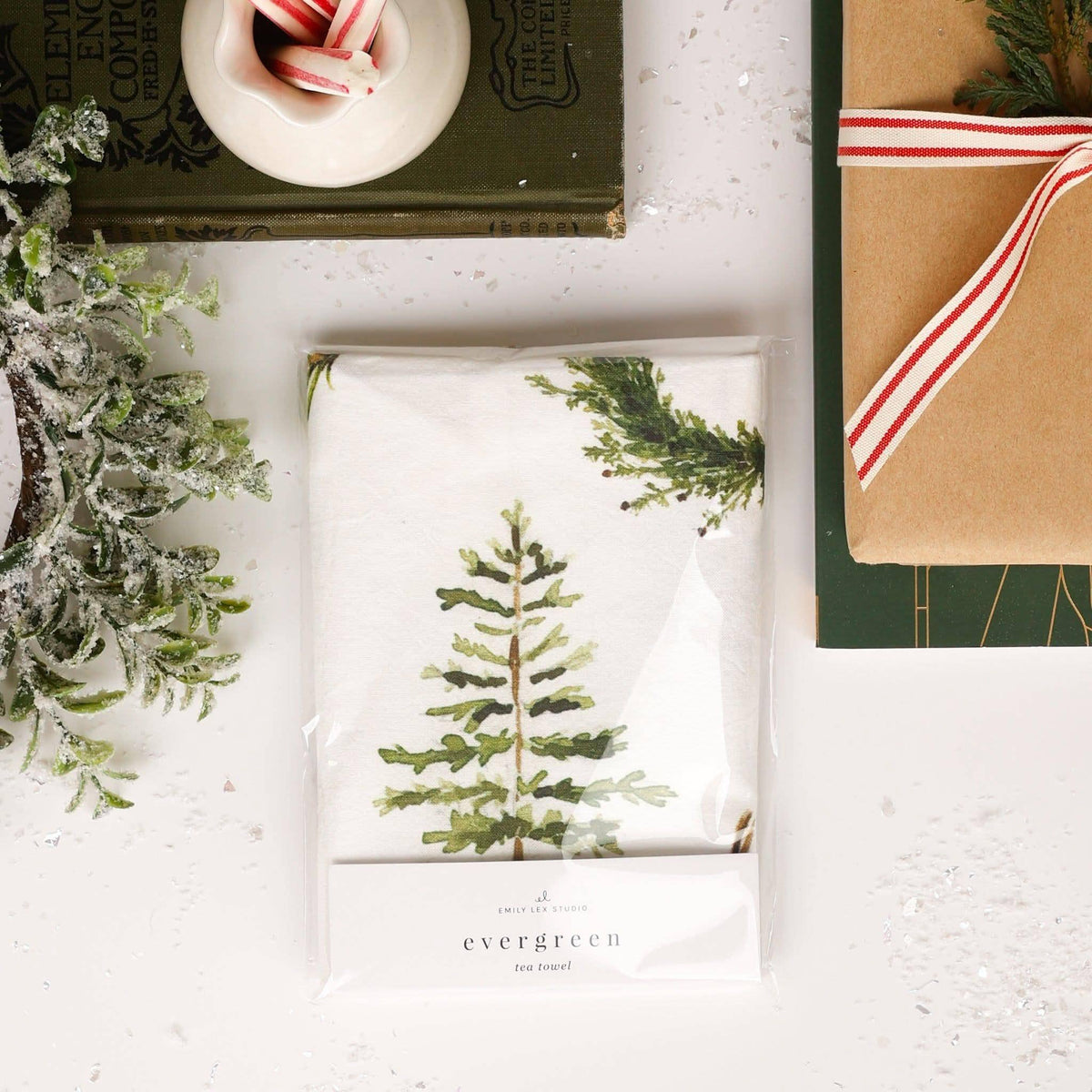 Evergreen tea towel