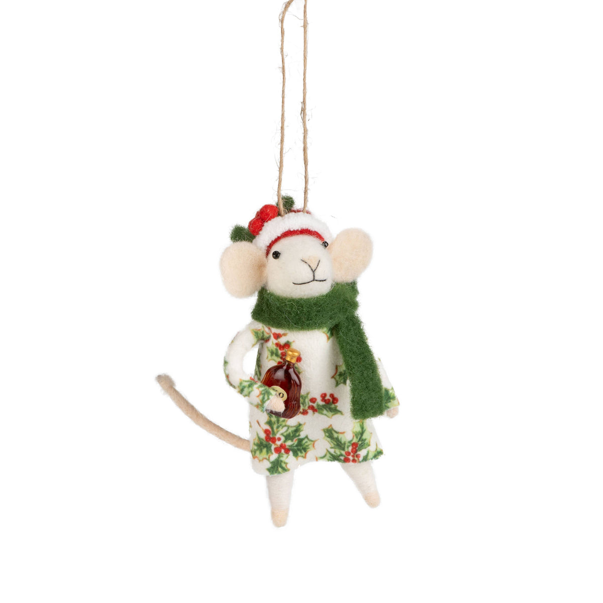 Felt Festive Mouse Ornament