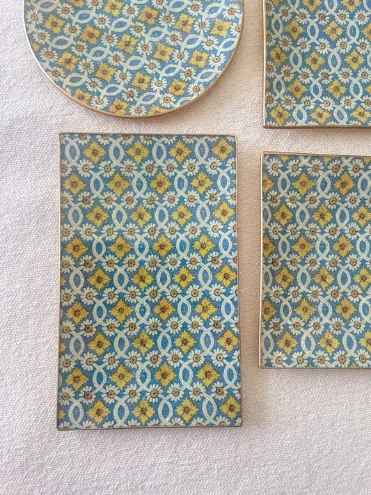 Handmade Decoupage Rectangular Glass Plate