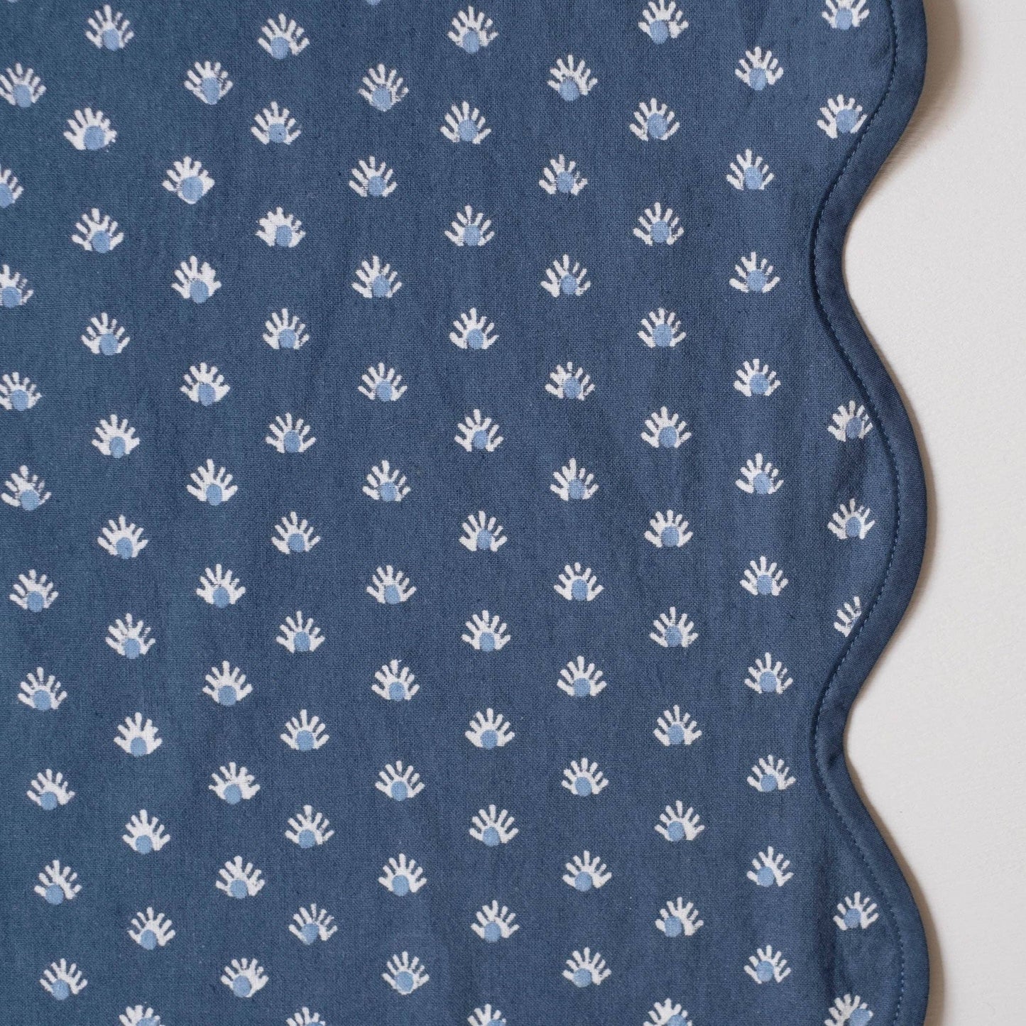 Aja Navy Block Printed Table Runner