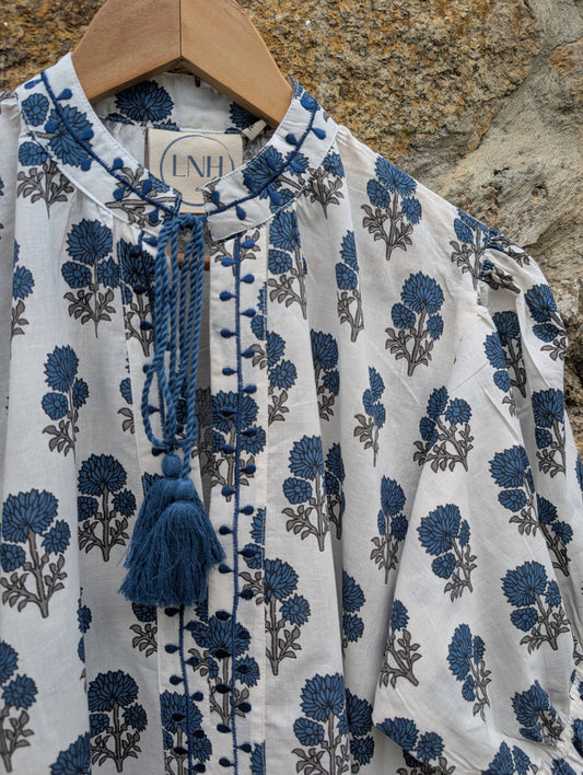 Shirley Blue Cotton Top