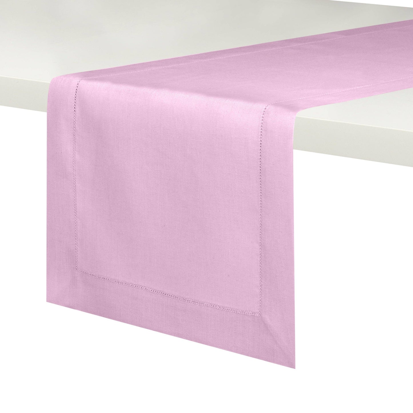 Lavender Linen Table Runner with Hemstitch