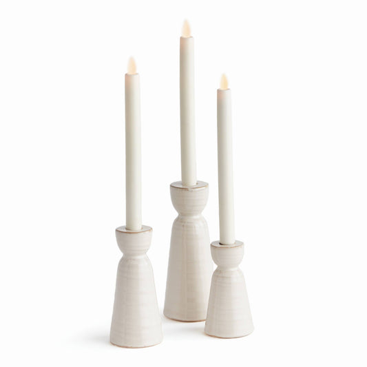 Libbey Taper Holders, Ivory