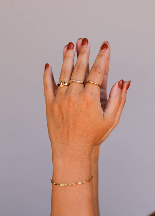 Link PaperClip Chain Bracelet - 18k Gold Plated