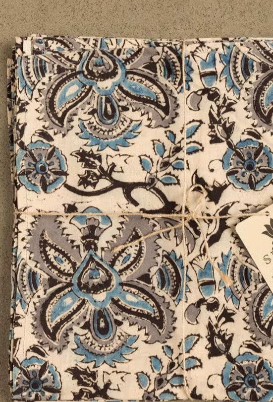 Blue & Silver Kalamkari Napkin - Set of 2