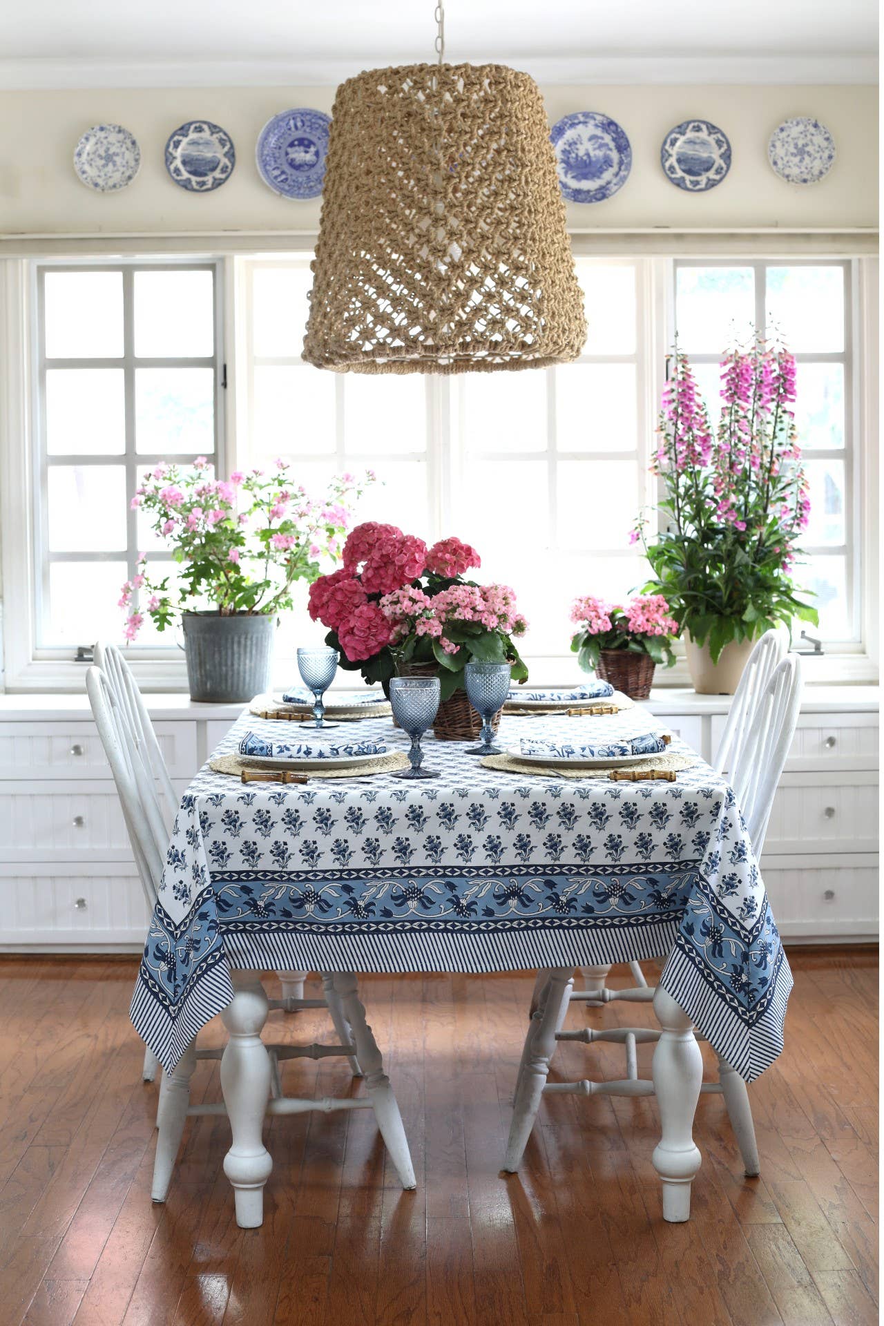 Suzette Blue Tablecloth