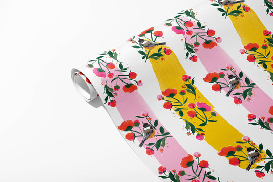 Driscoll Design - Chickadees & Peonies Wrap