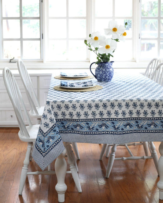 Suzette Blue Tablecloth