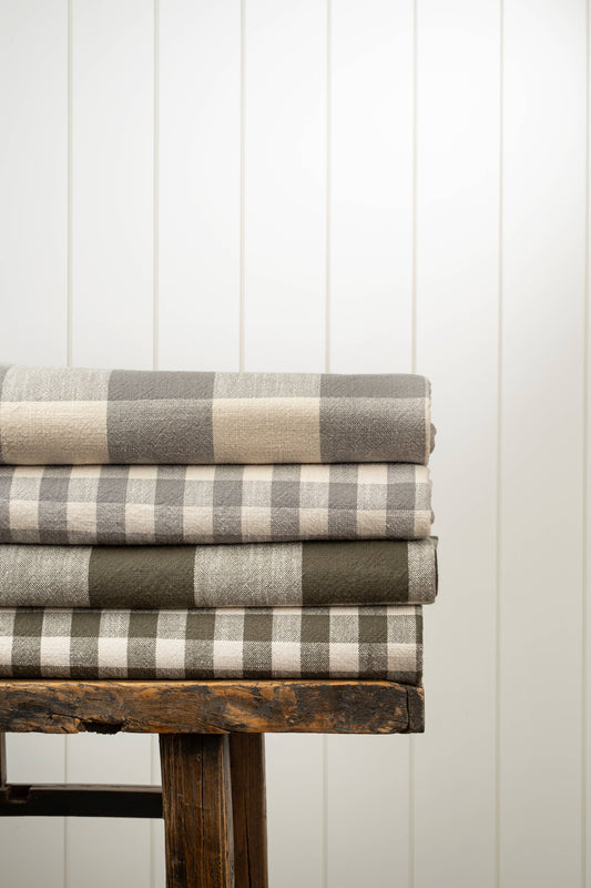 Grey Gingham Check Tablecloth