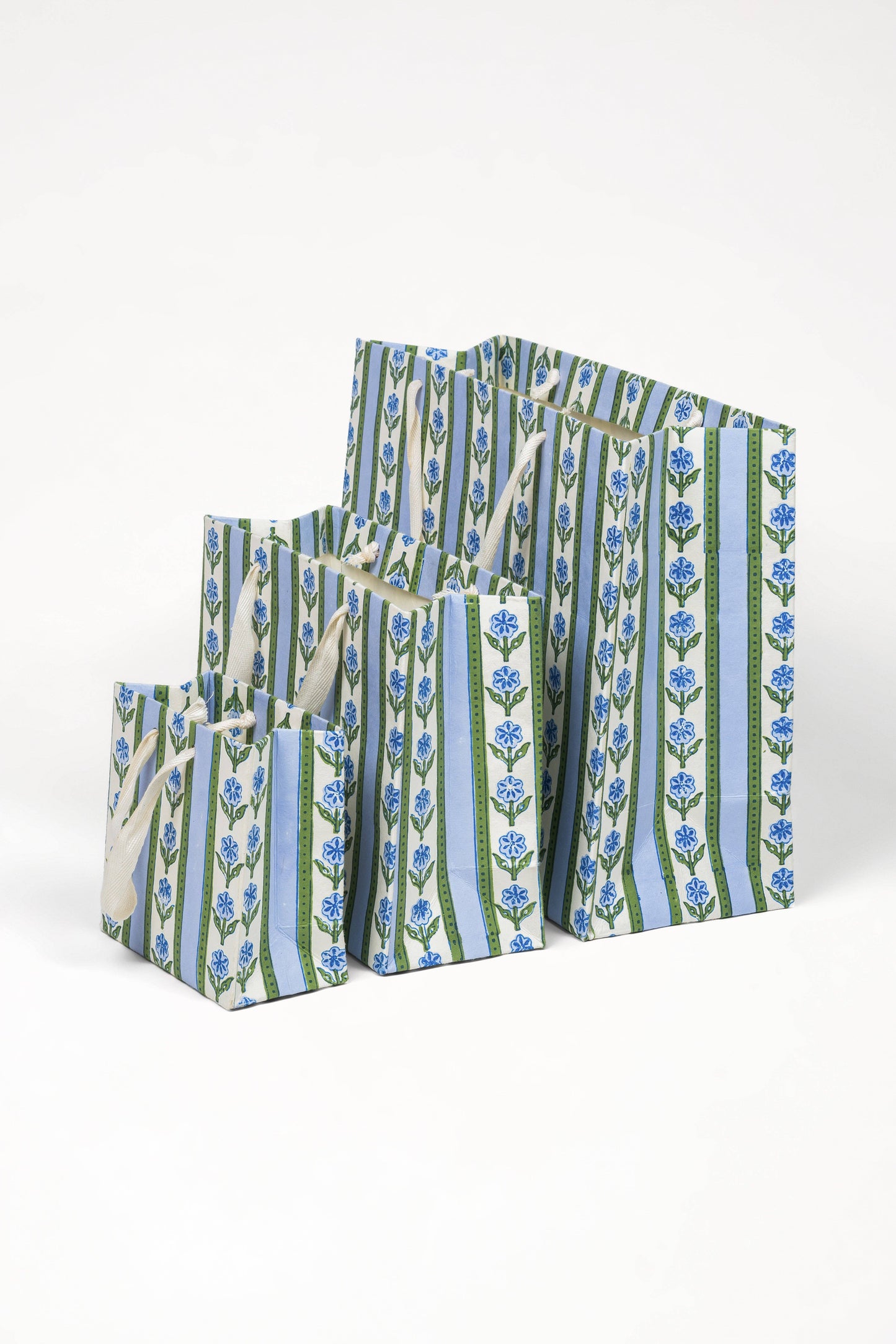 Inner Child - Cottage Garden Blockprint Gift Bag in Blue
