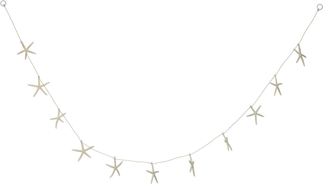 White Starfish Garland 72"