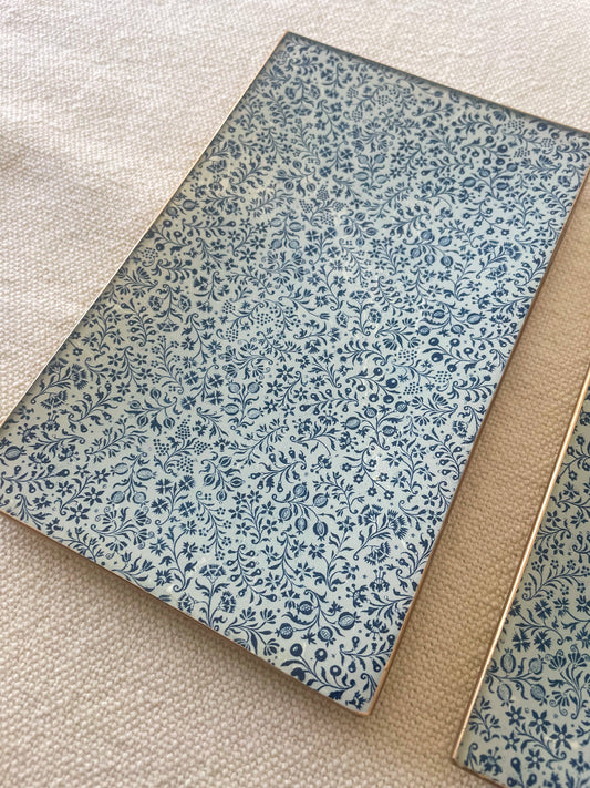 Handmade Decoupage Rectangular Glass Plate