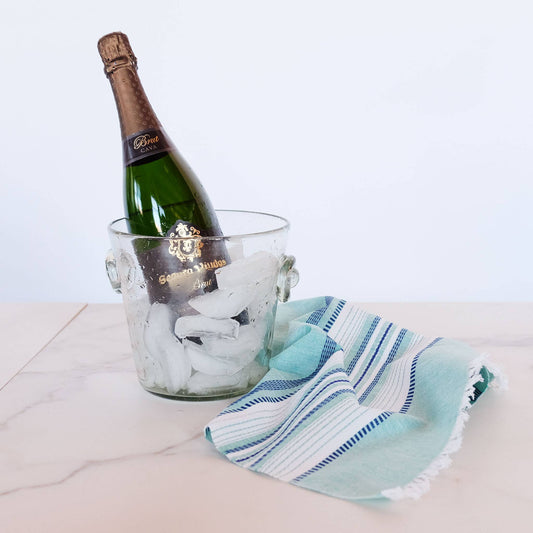 Hand-Blown Glass Ice Bucket