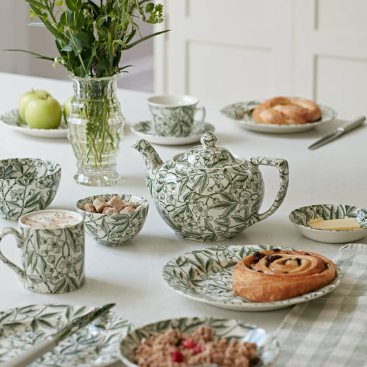 Green Prunus Sugar Bowl