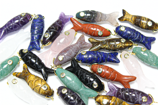 Stone fish pendant