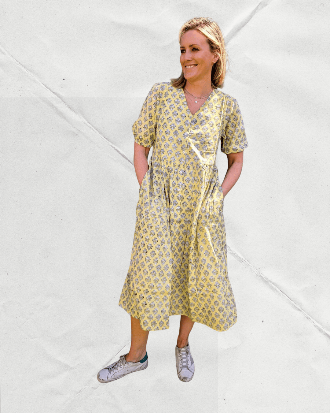 Dani Yellow V-Neck dress