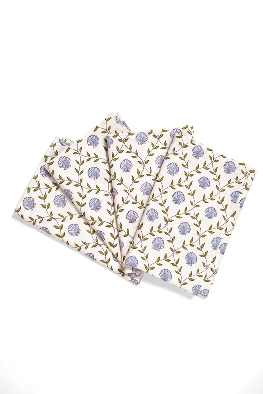 Seashell Blockprint Napkins