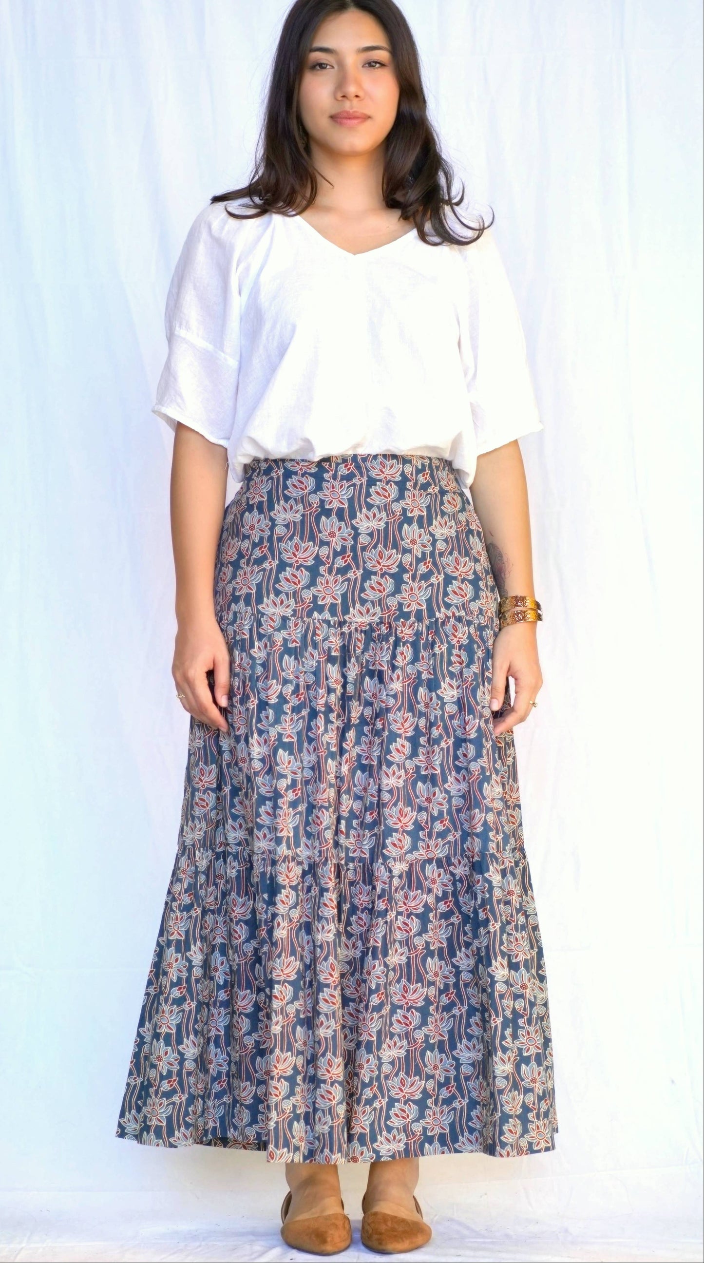 Hanna Tiered Cotton Skirt