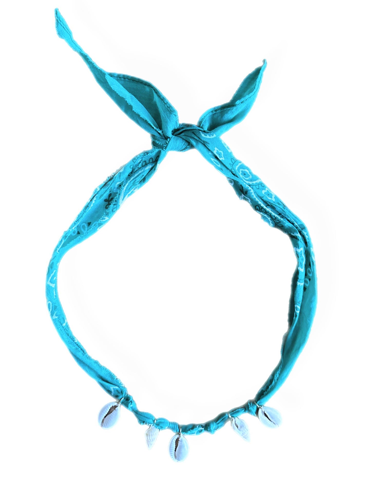 Bandana Shell Necklace: Blue