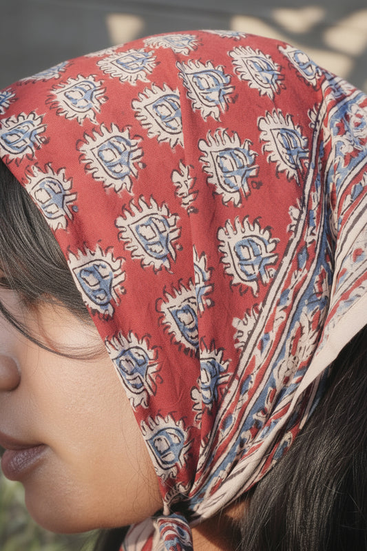 Rouge Kalamkari Cotton Bandana