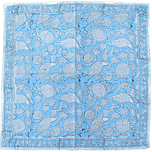 Blue Skies Block Print Bandana