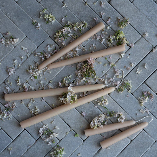 6" Beeswax Mushroom Taper Candles