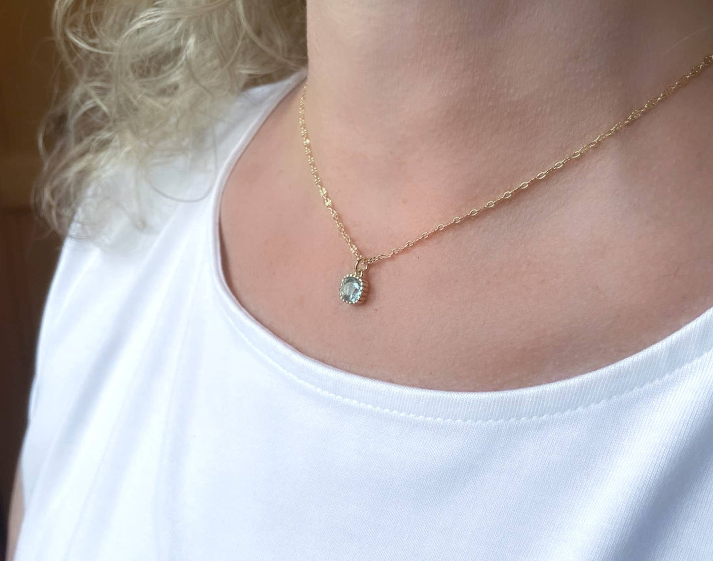 Nicole Blue Topaz Pendant Necklace
