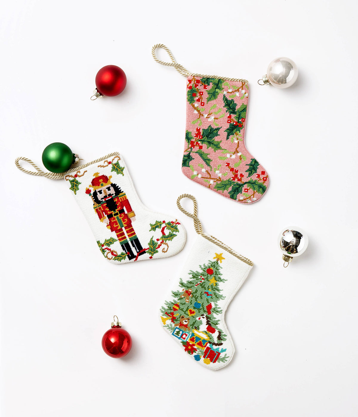 Mini Nutcracker Embroidered Stocking