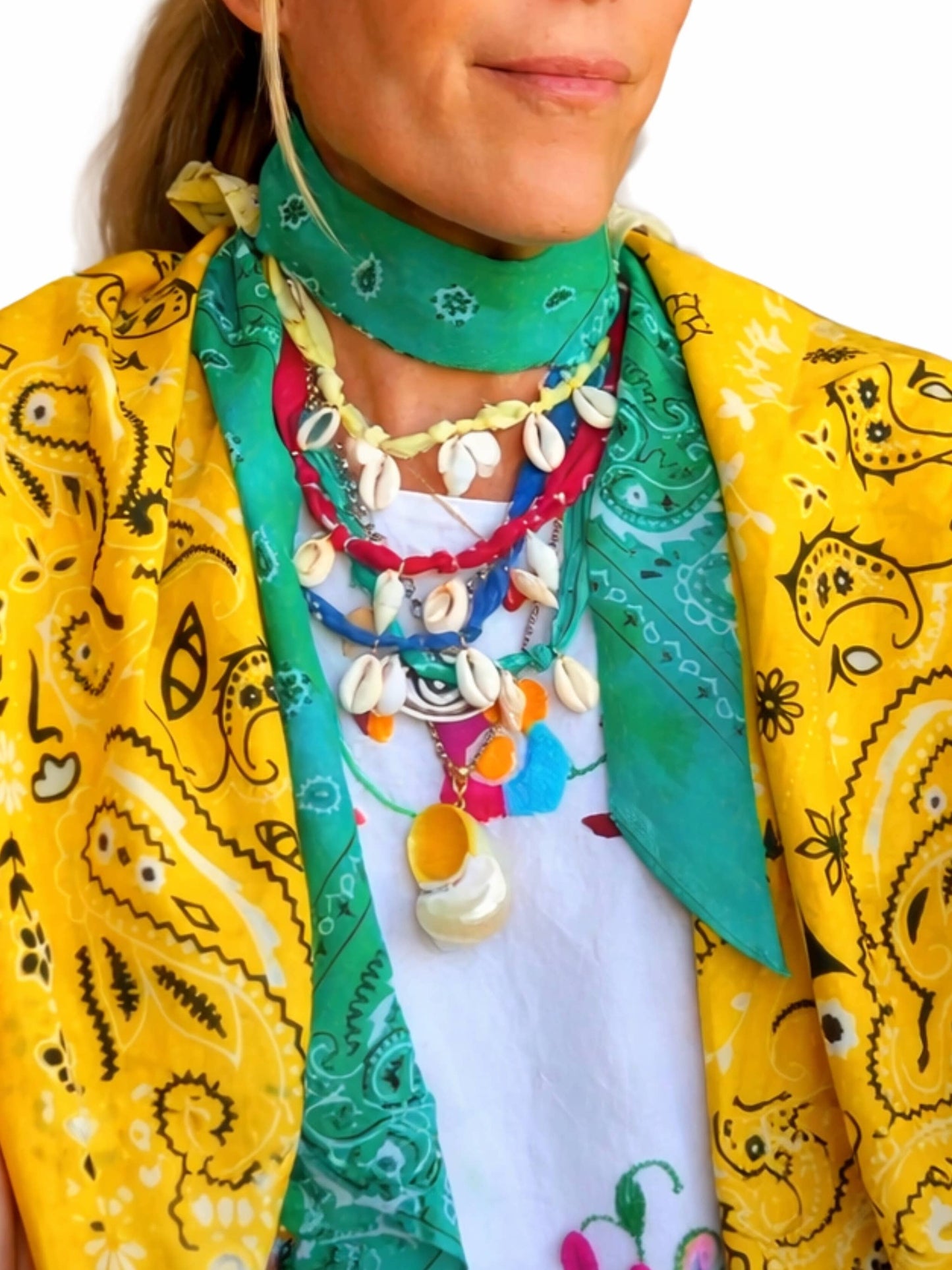 Bandana Shell Necklace: Turquoise