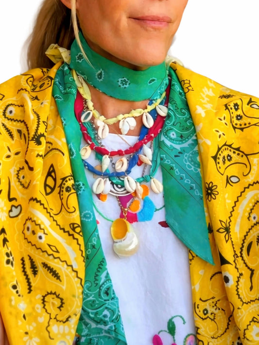 Bandana Shell Necklace: Turquoise