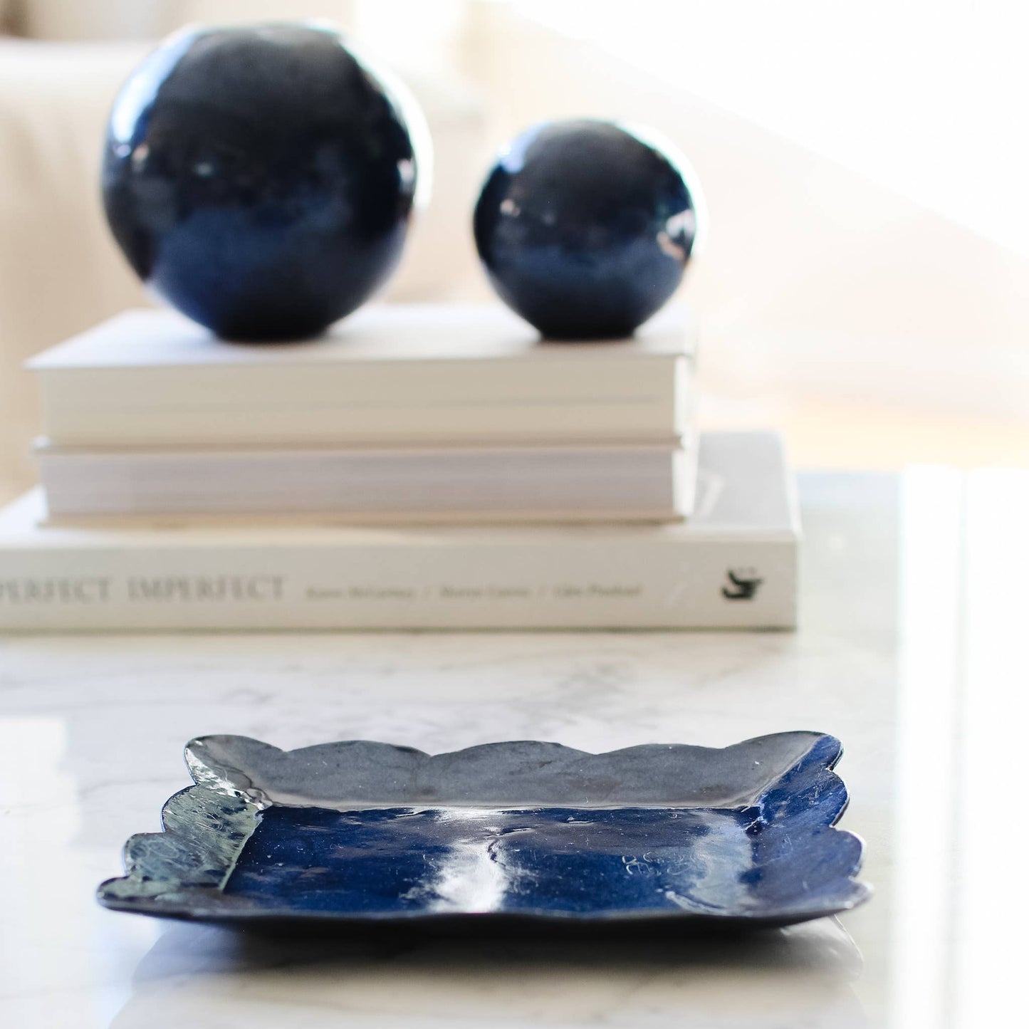 Indigo Scallop Tray