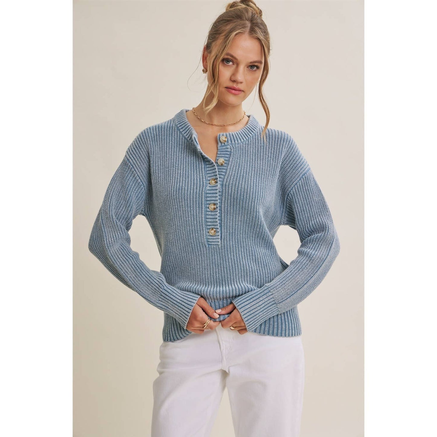 SALT AIR HENLEY SWEATER