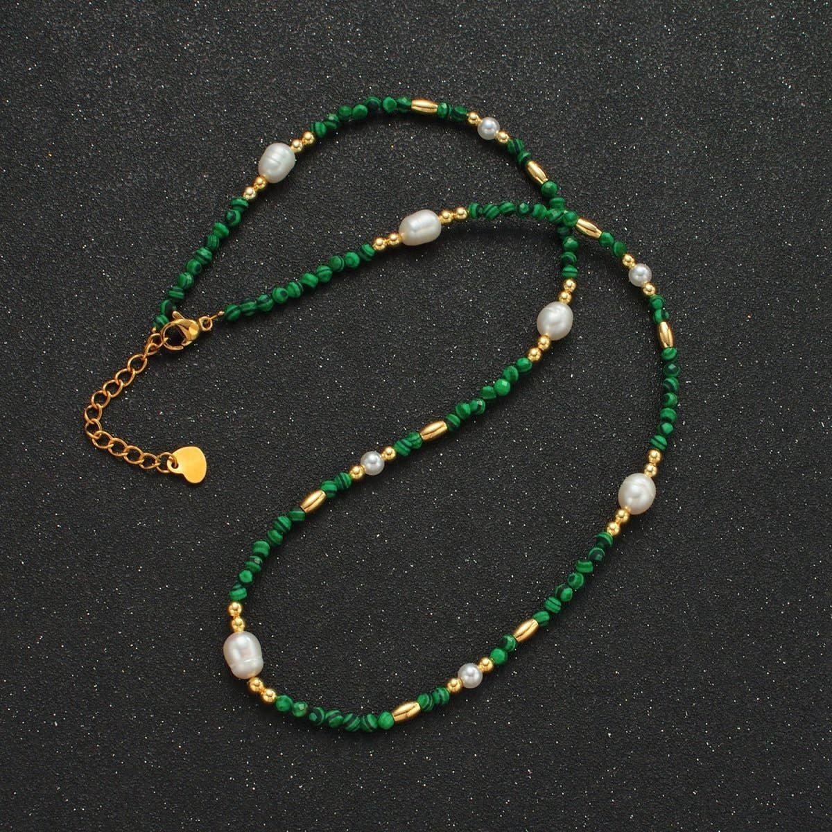 Malachite & Pearl Necklace