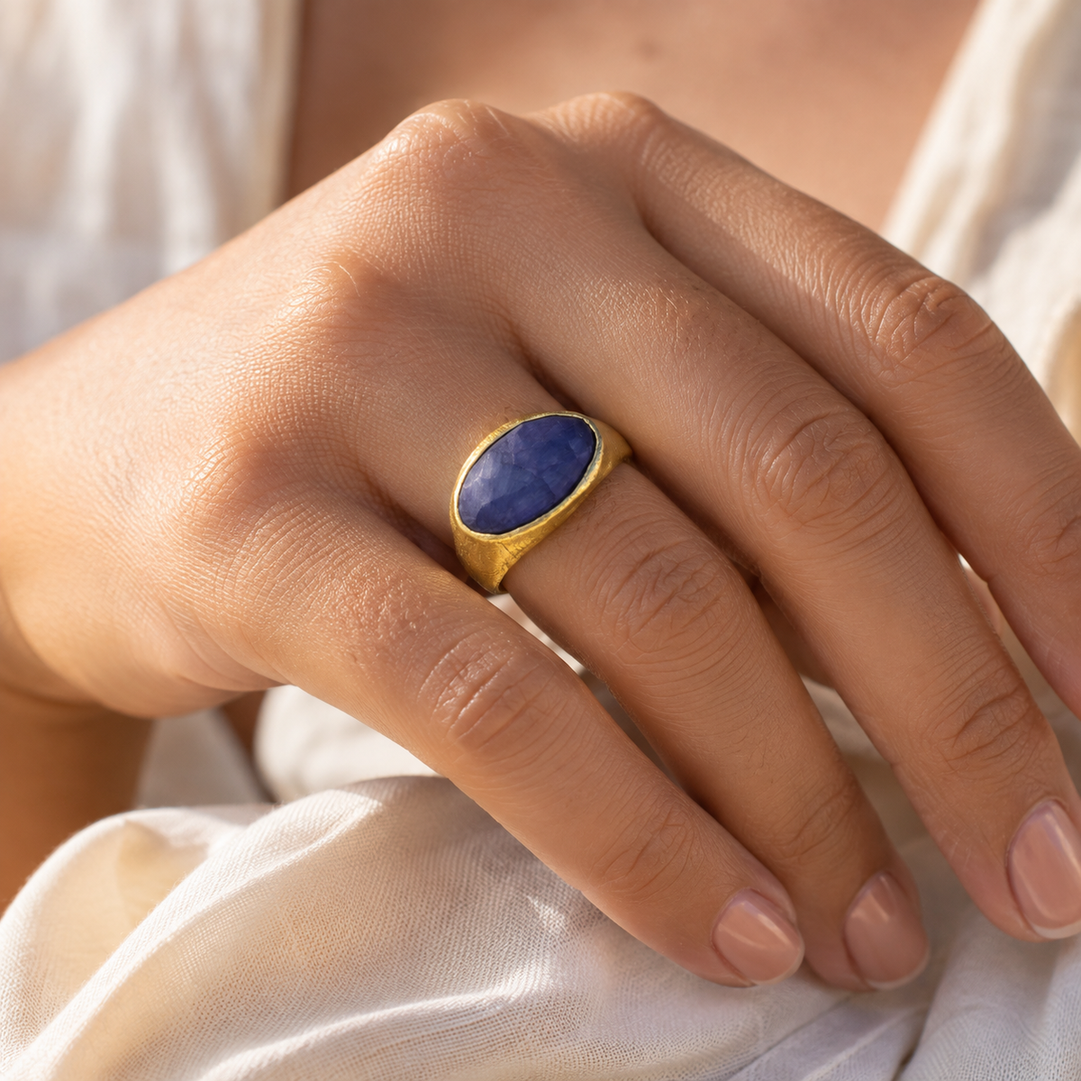 Faceted Sapphire Ring