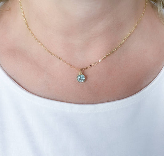 Nicole Blue Topaz Pendant Necklace