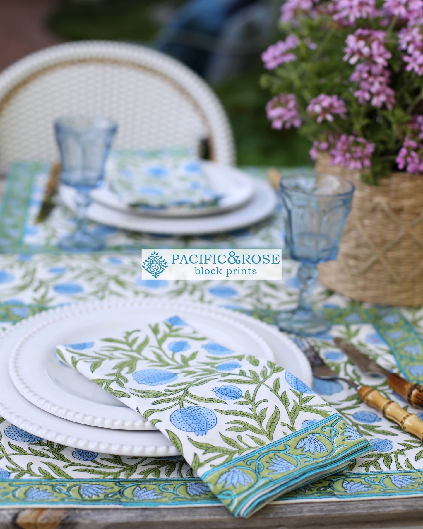 Napkin Pomegranate Blue, Set of 2