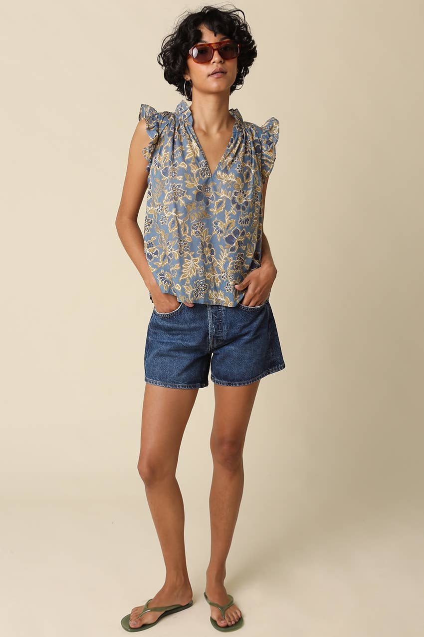 Daisy Floral Ruffle Blouse