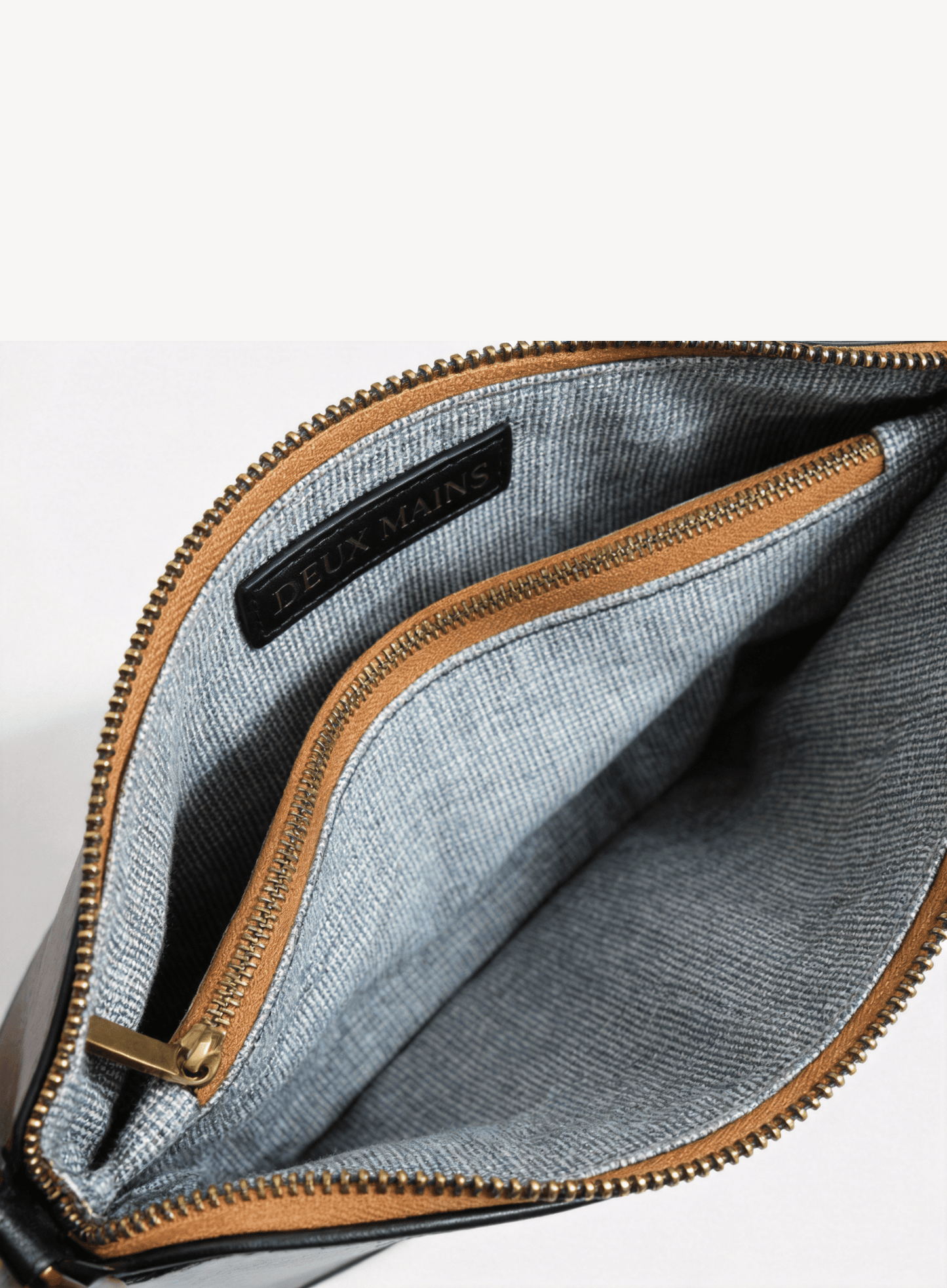 Woven Leather Crossbody Clutch: Mahogany