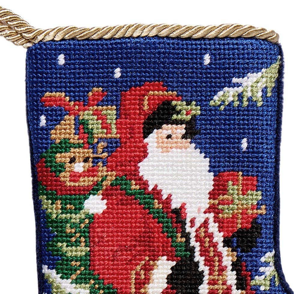 Santa Claus embroidered mini stocking