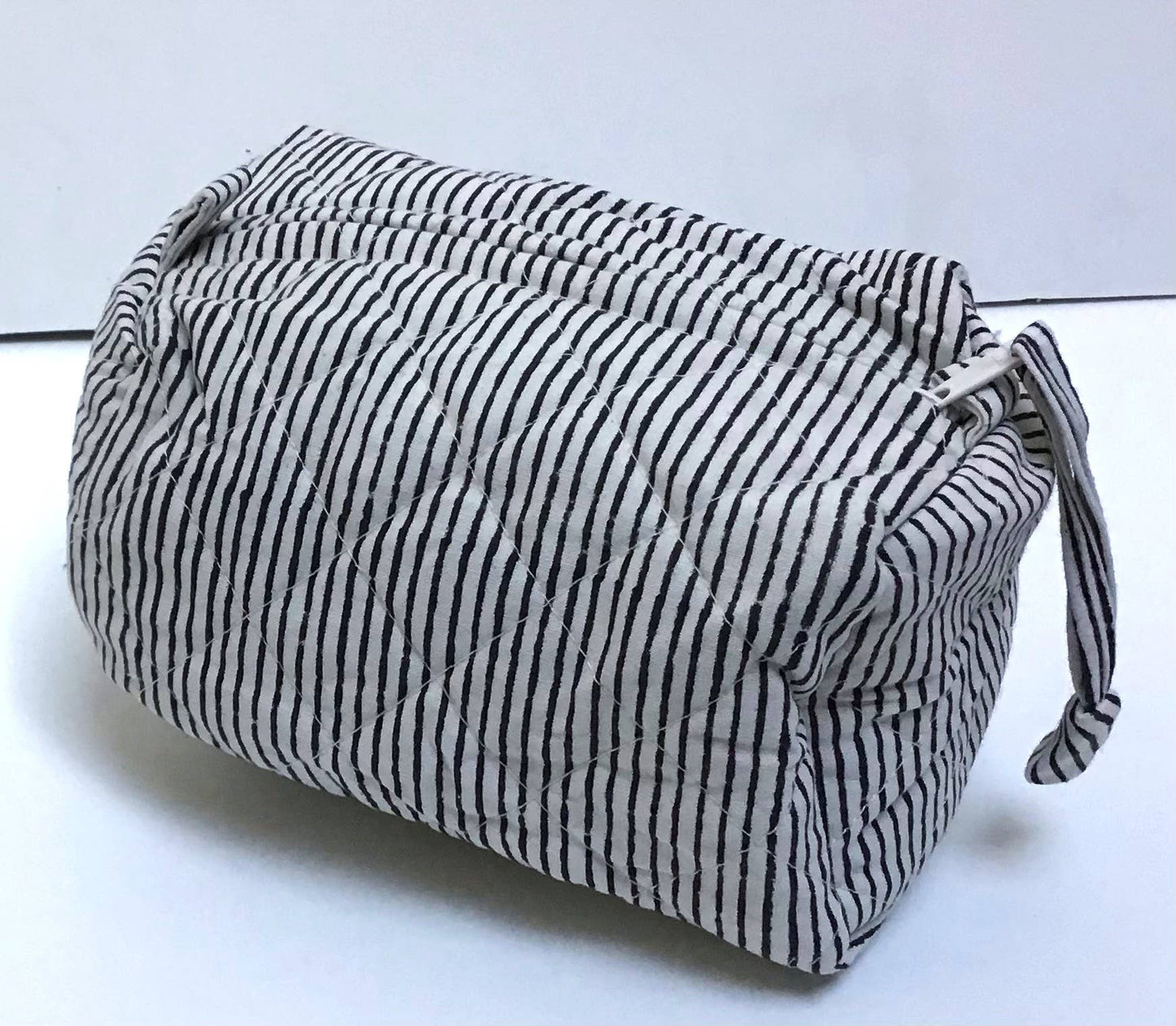 Black Striped Medium Toiletry Bag