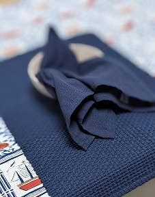Woven Homespun Navy Napkins