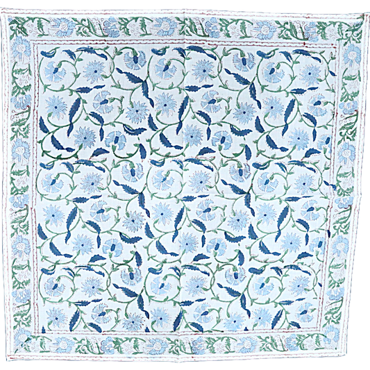 Blue Vines Block Print Bandana
