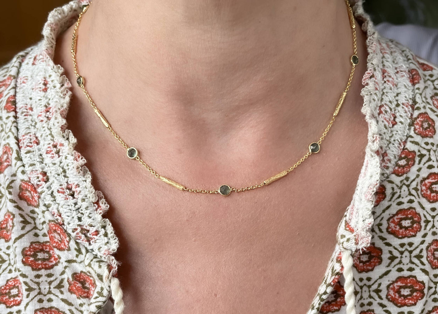Green tourmaline necklace