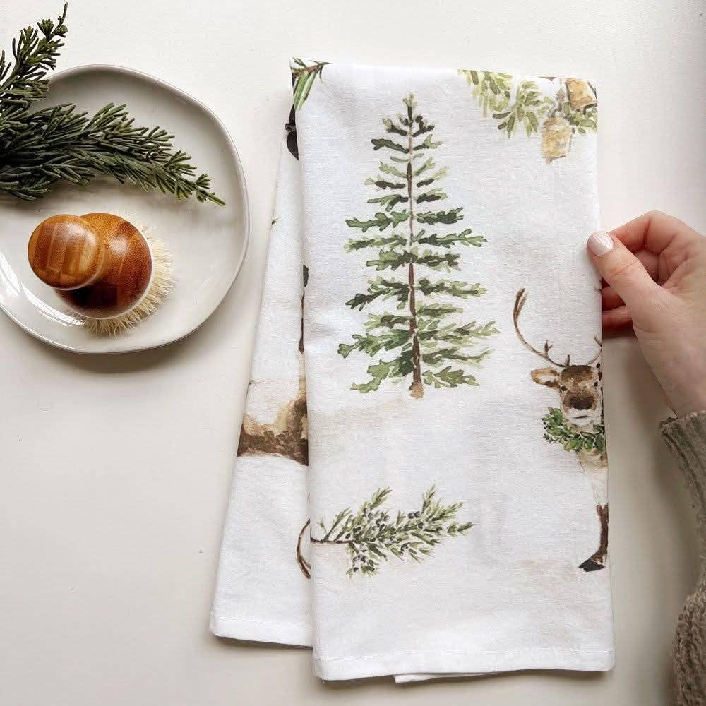 Evergreen tea towel