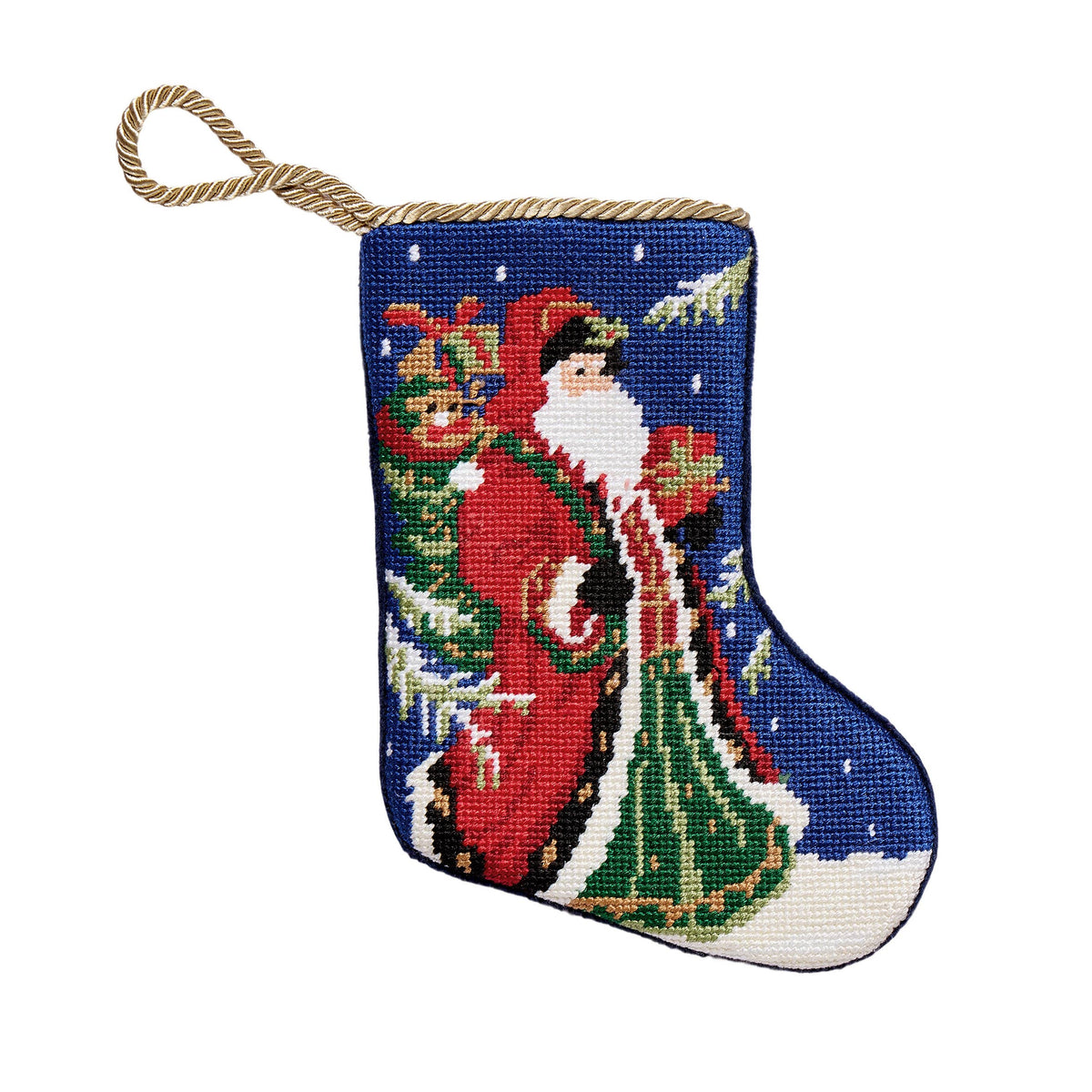 Santa Claus embroidered mini stocking