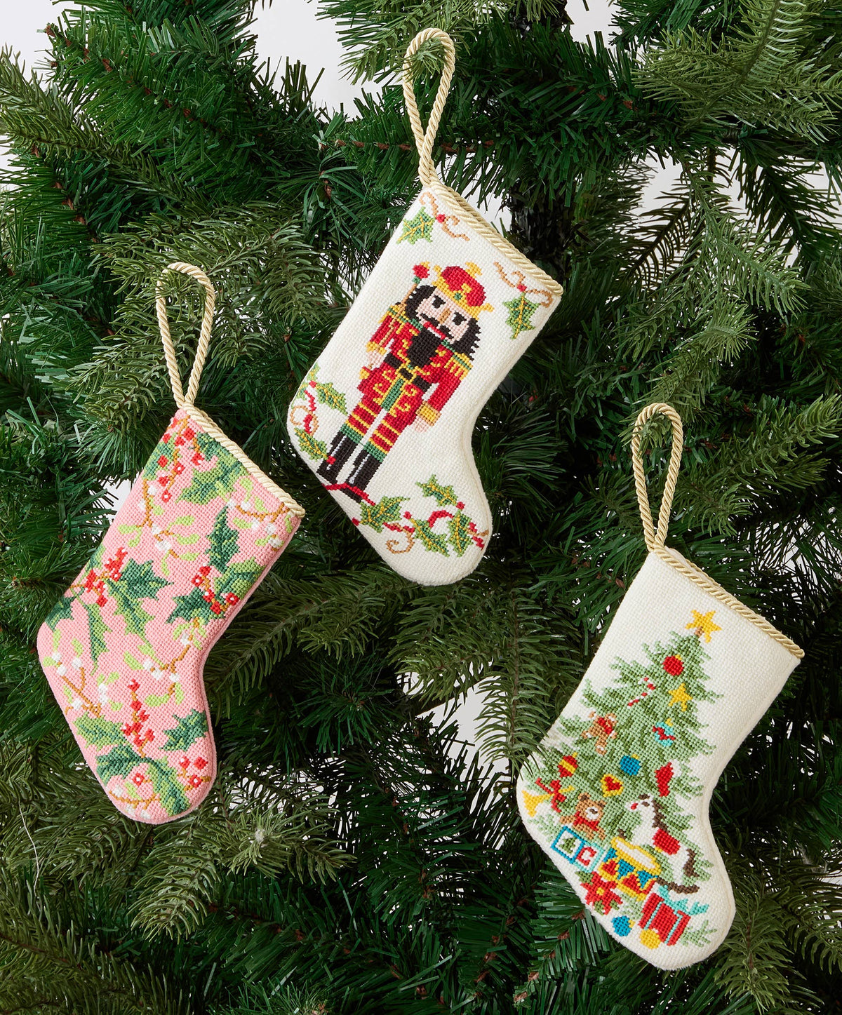 Mini Nutcracker Embroidered Stocking